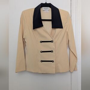 Jessica Women's Light Yellow and Blue Blazer